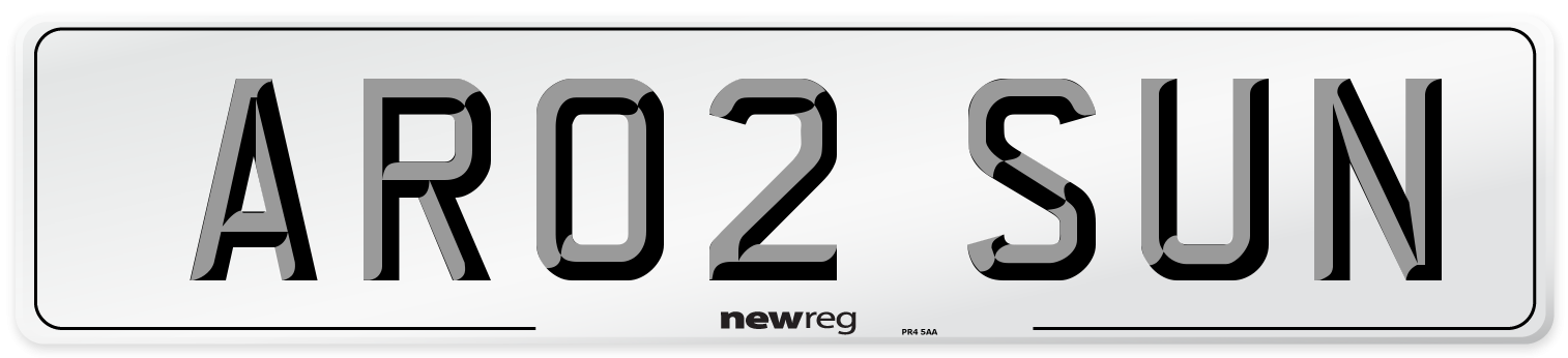 AR02 SUN Number Plate from New Reg